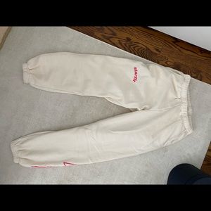 Womens starfit cream and pink sweatpants